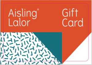 Aisling Lalor Dental-Skin eco friendly gift card in brand colours orange, teal and white. 